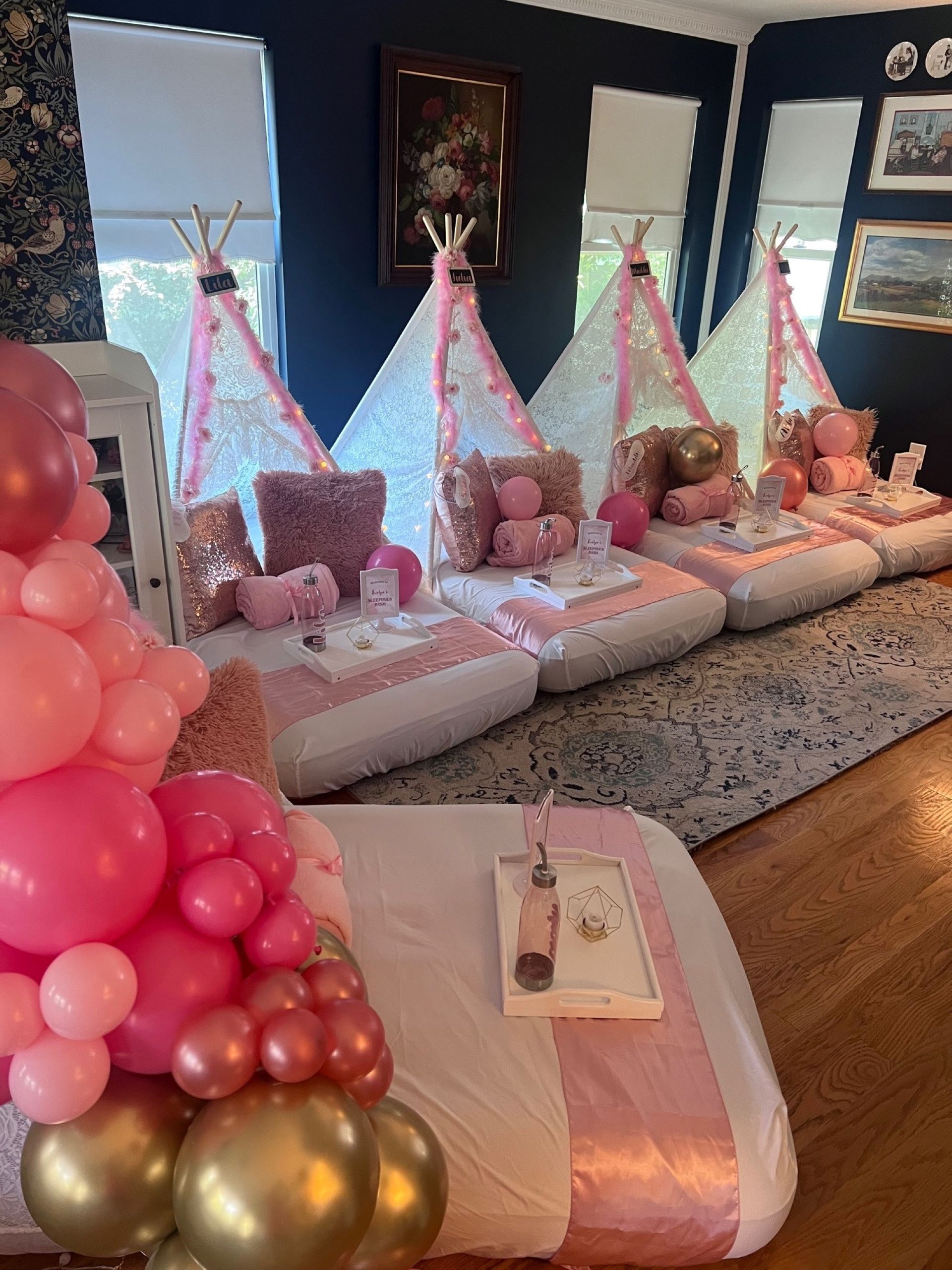 Rose Gold themed teepee party