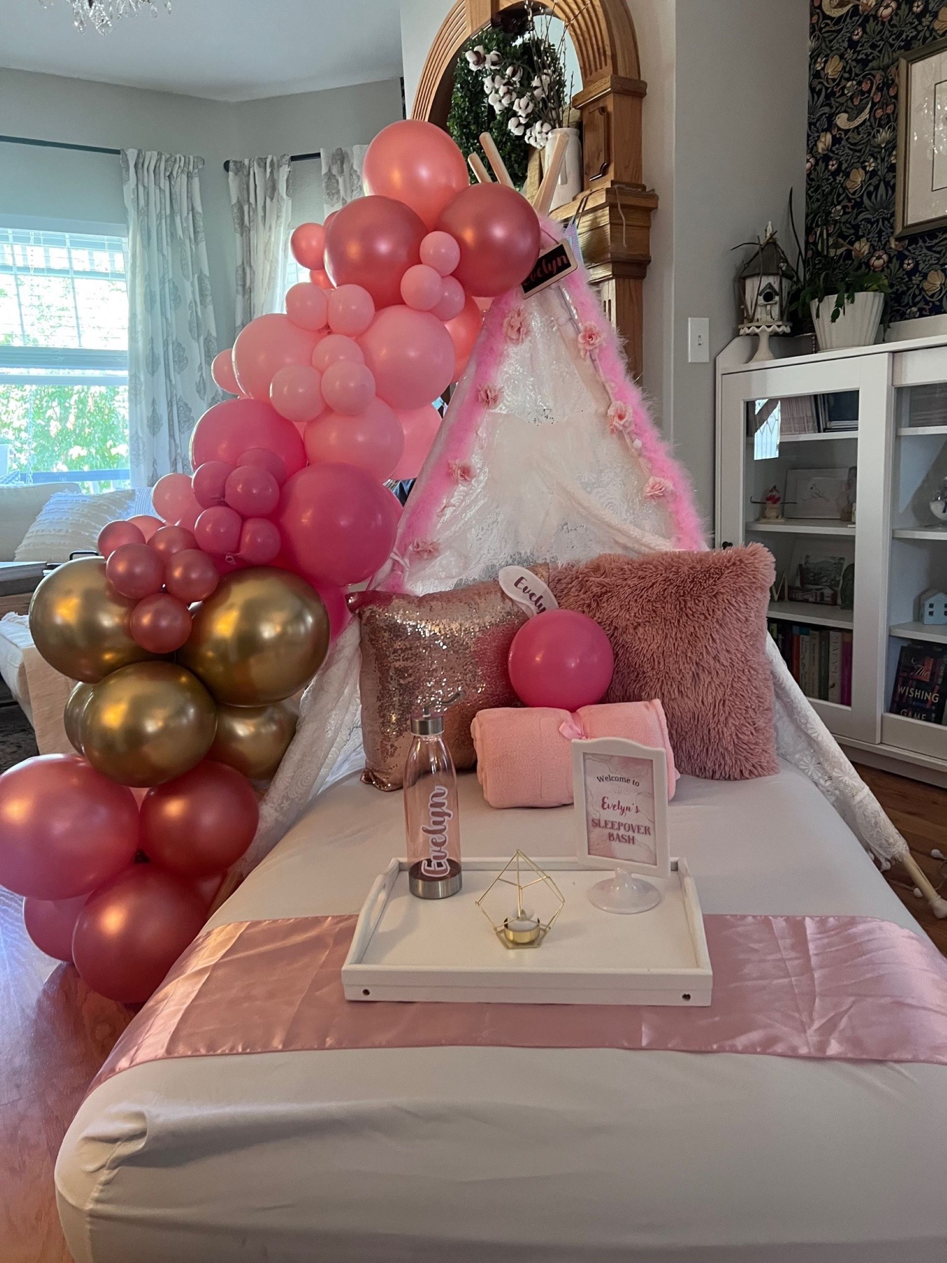 Rose Gold Sleepover Theme