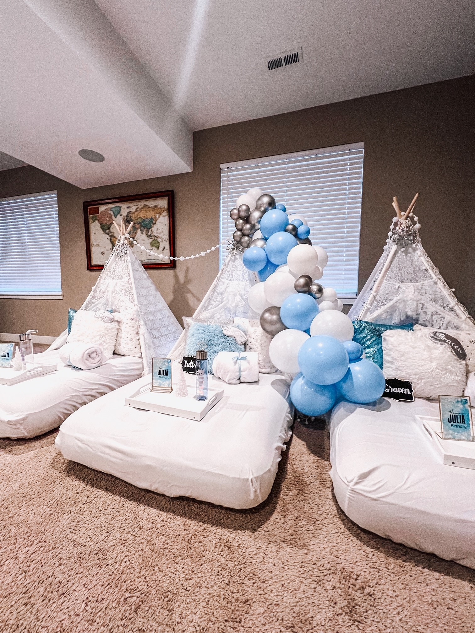 Winter themed sleepover party