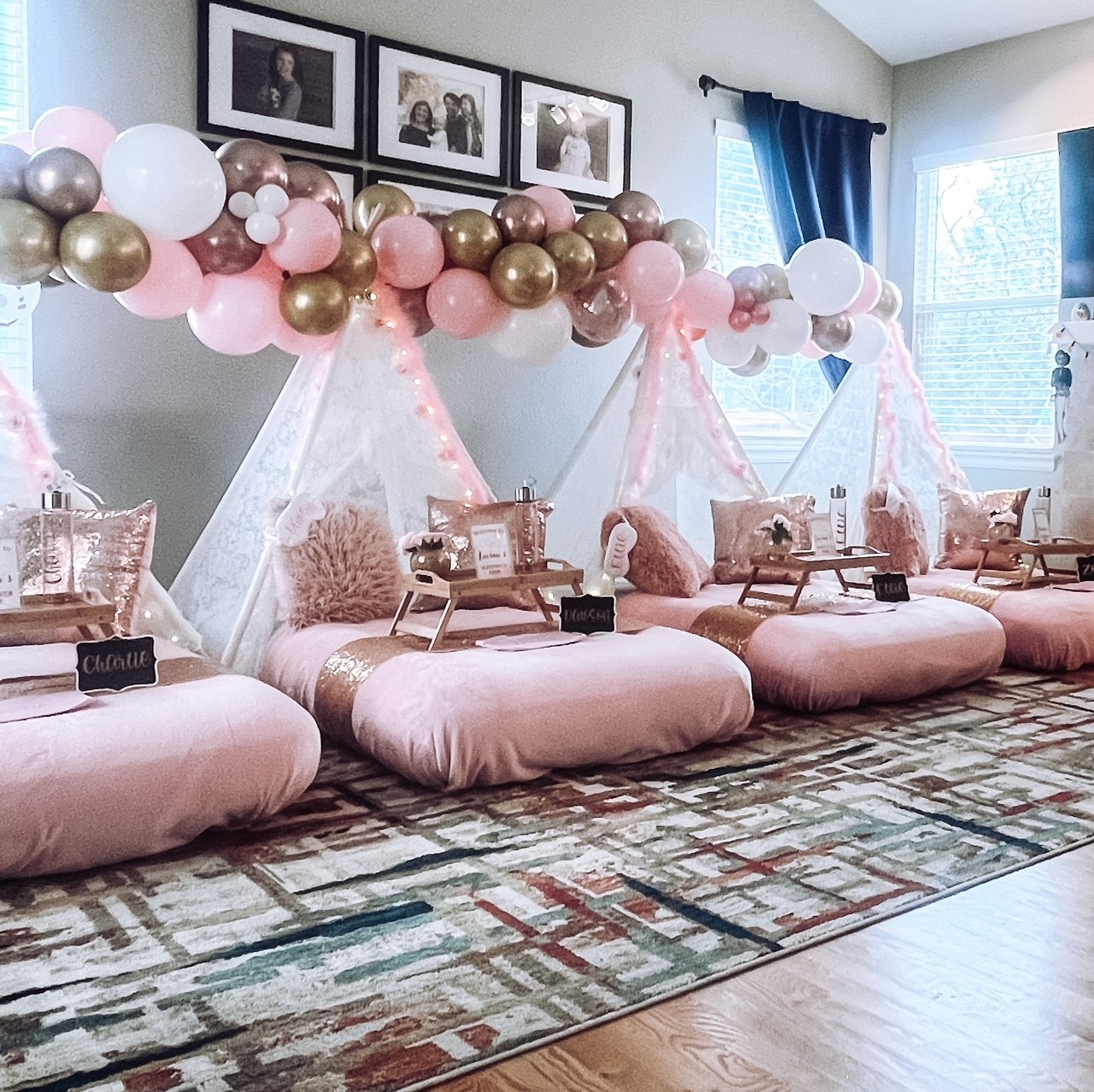 Rose Gold Themed Sleepover